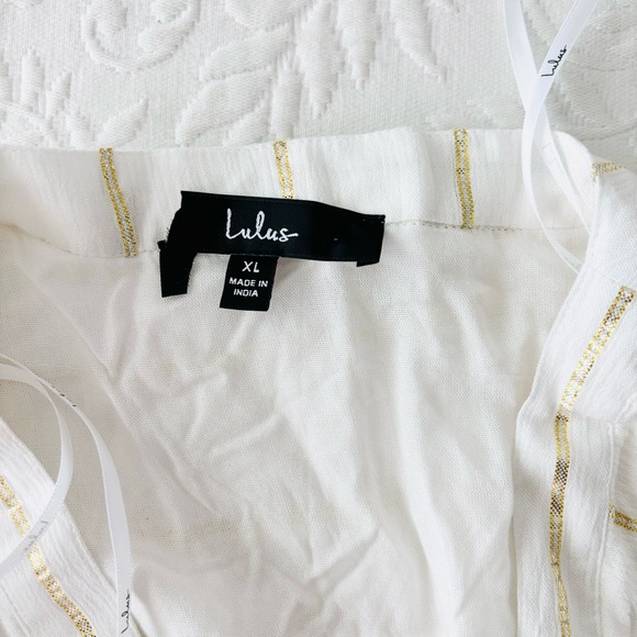 Lulu's Cream Striped Maxi Dress - Picture 4 of 6